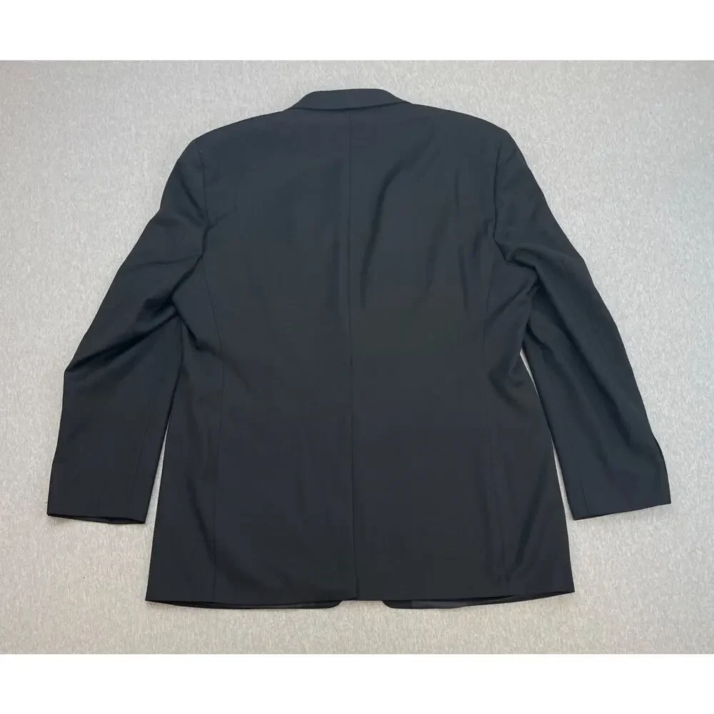 Lauren Ralph Lauren Blazer Mens 44L Black 100% Wool 2-Button Single Breast Lined